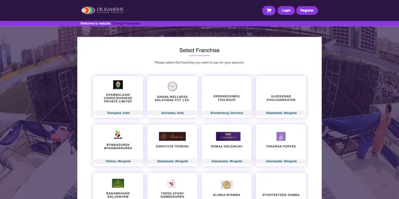 DRPF Worldwide franchise selection screen