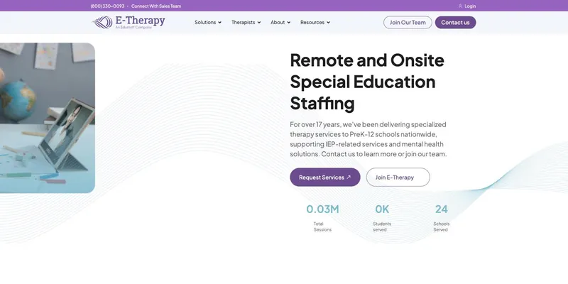 E-Therapy Platform home page